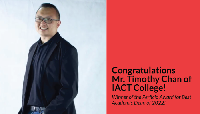 Congratulations Mr. Timothy Chan of IACT College!