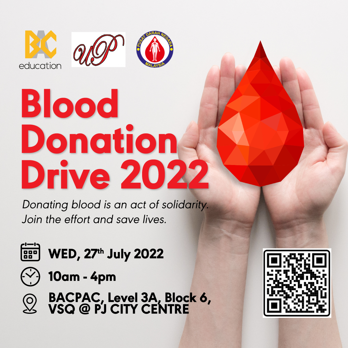 BAC Education x Universal Peak Blood Donation Drive